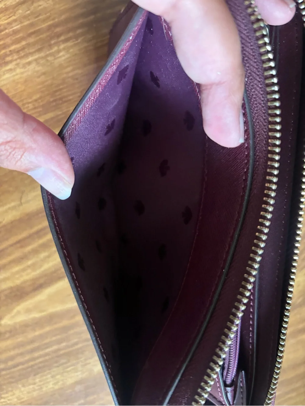 kate spade New York Burgundy Zip-Around Wallet